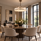 Harrow Bronze 8 Light Opal Glass Large Pendant Light by Luxe Collection