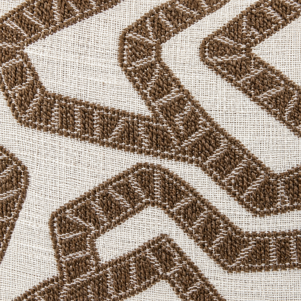Havana Brown & Natural Abstract Jacquard Cushion 50 cm Malini