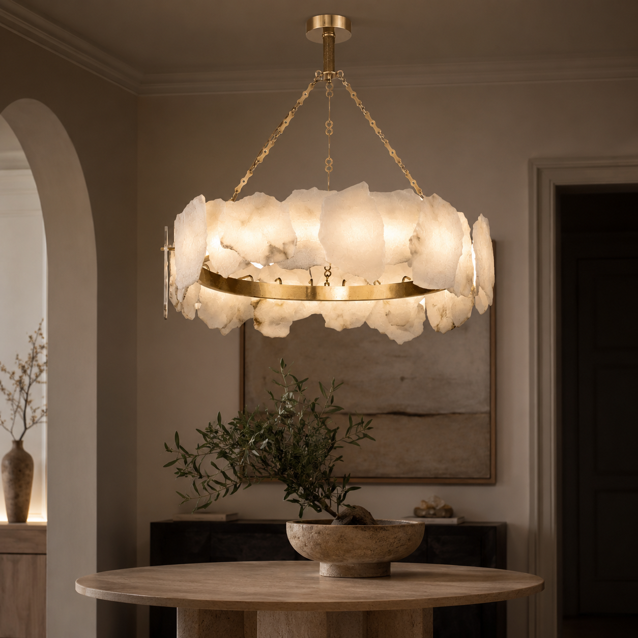 Irregular Alabaster Chandelier by Luxe Collection