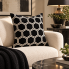 Ivor Geometric Cushion - Black Malini