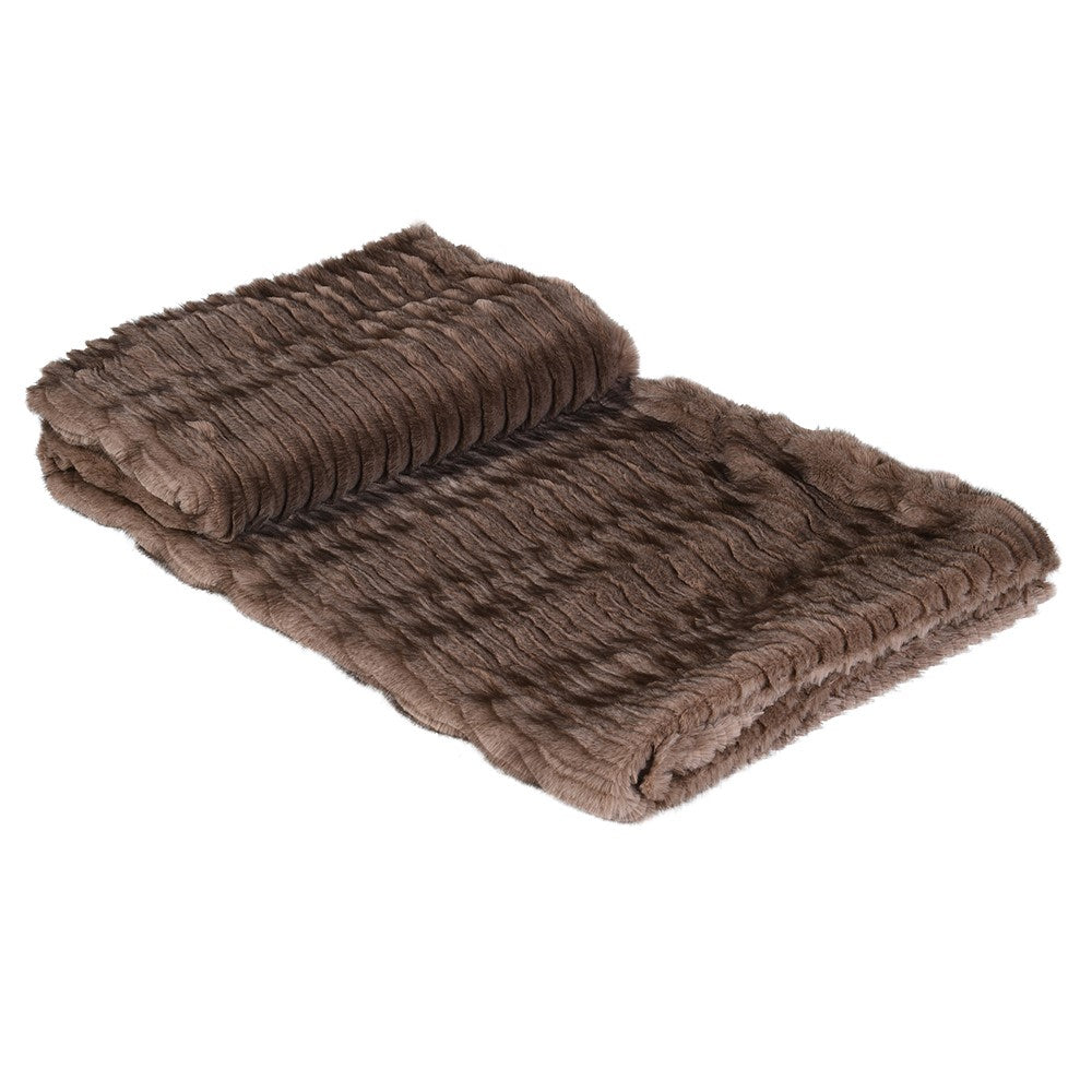 Chocolate Faux Fur Blanket Kensington