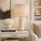 Joline Beige Linen Table Lamp by Richmond Interiors