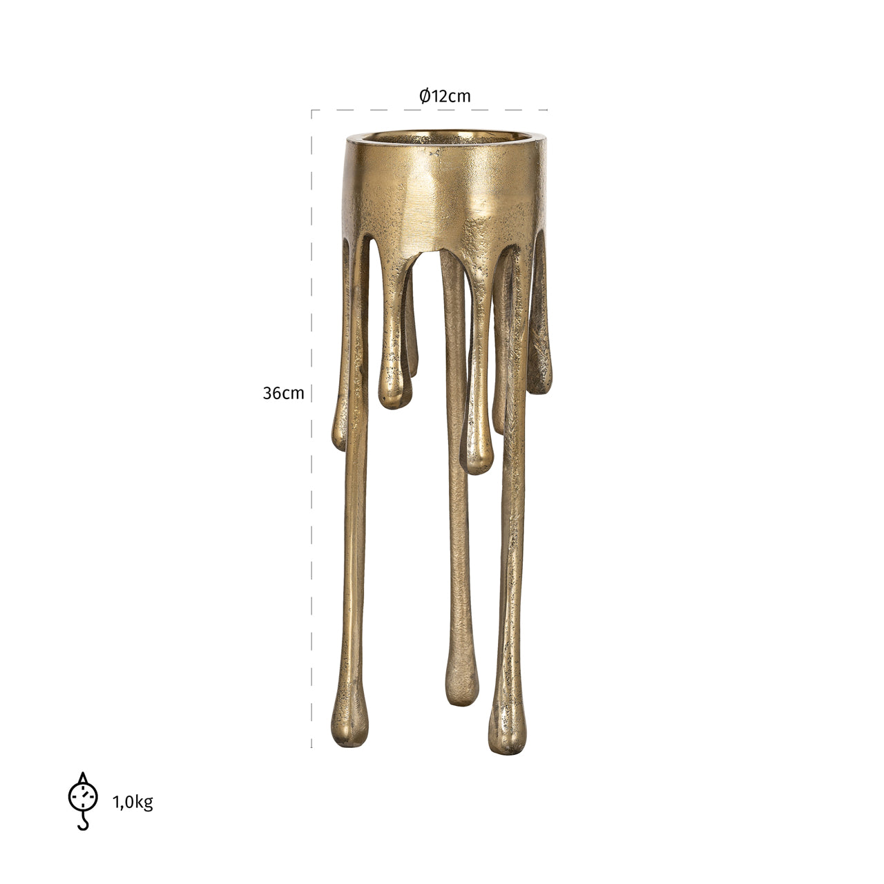 Candle holder Lorin brushed gold small by Richmond Interiors