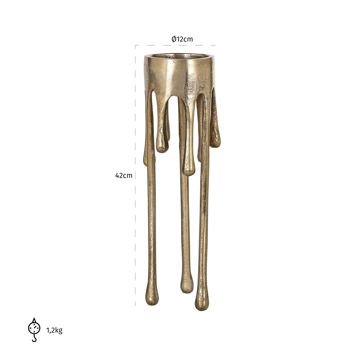 Candle holder Lorin brushed gold large by Richmond Interiors