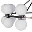 Multi Chandelier Bronze Metal Frame & White Opal Glass Globe Shades Kensington