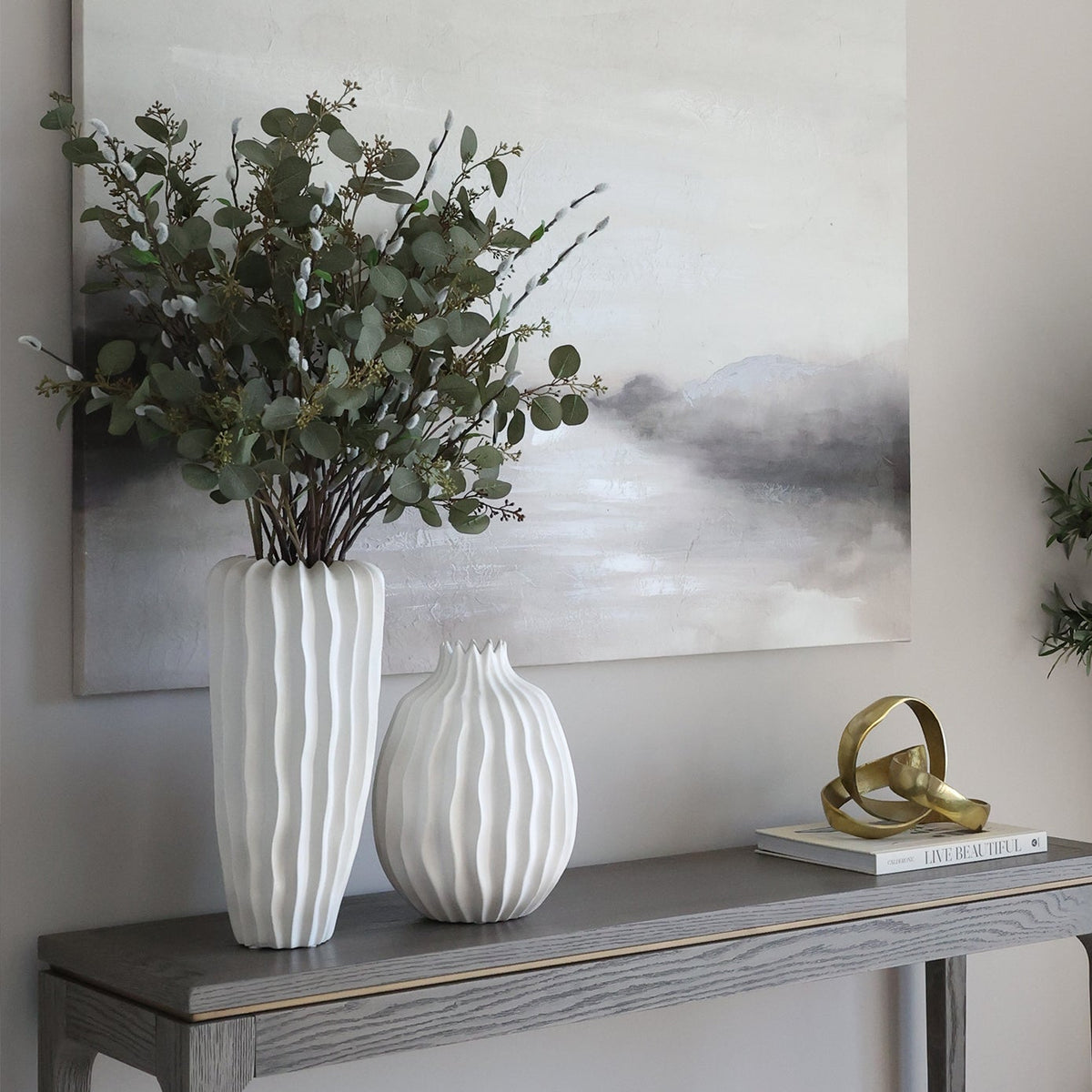 Ellen I Vase - White Glazed Ceramic