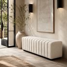 Kalum Boucle Sand Fabric Bench Seat Liang & Eimil
