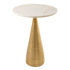 Orne Gold & White Marble Side Table by RV Astley