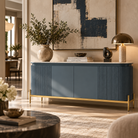 Knightsbridge Dark Blue High Gloss Ceramic Sideboard by Berkeley Designs