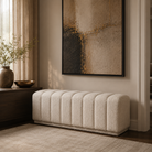 Konya Cream Boucle Ottoman by RV Astley