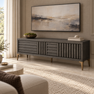 Kyoto Grey Oak Veneer Media TV Cabinet Unit Berkeley Designs