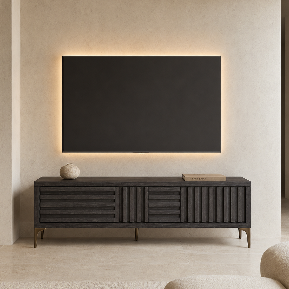 Kyoto Grey Oak Veneer TV Media Unit by Berkeley Designs