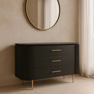 Lantine Black Oak & Brass Chest of Drawers Tommy Franks