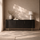 Lantine Black Oak & Brass Buffet by Tommy Franks