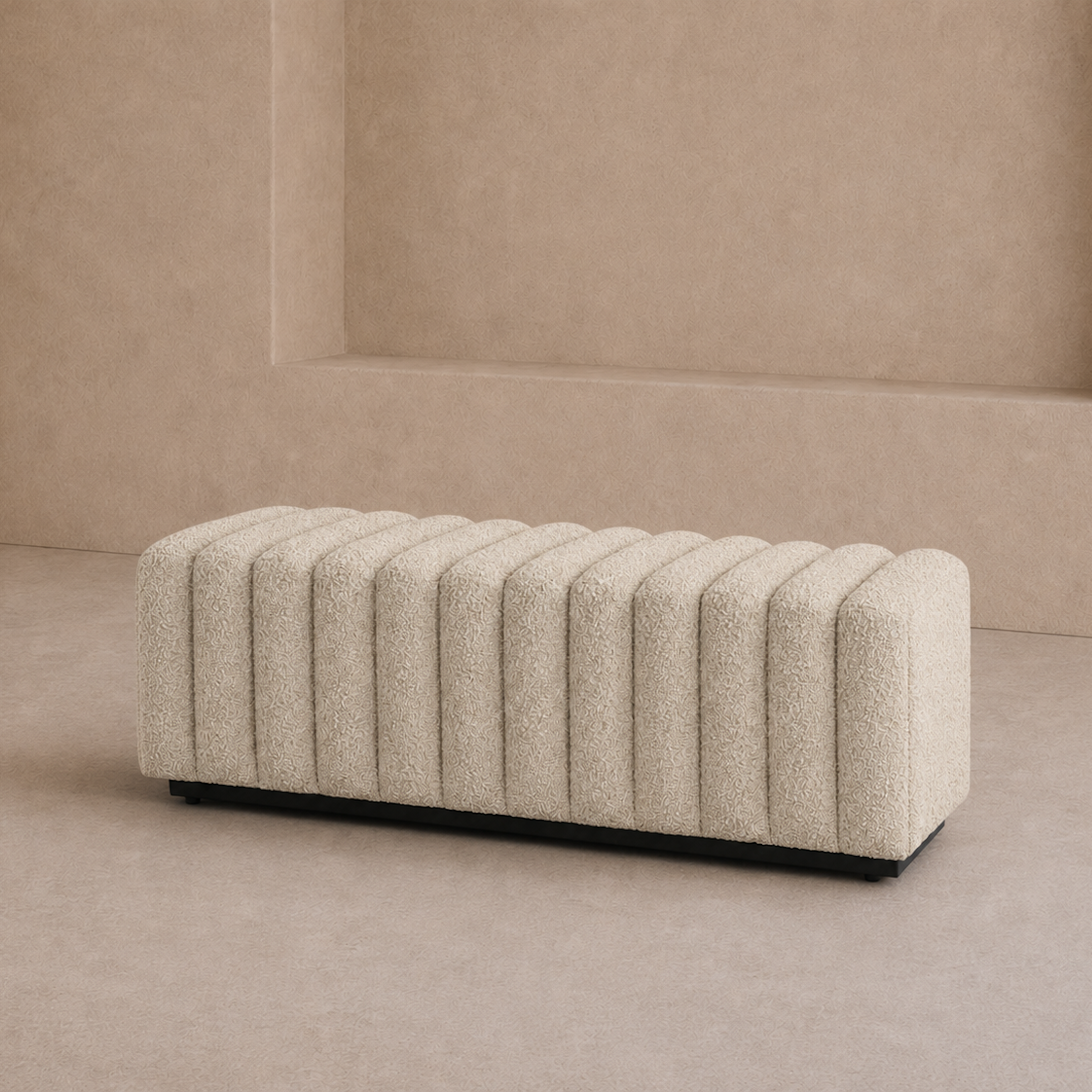 Kalum Capella Sand Fabric Bench Seat Liang & Eimil