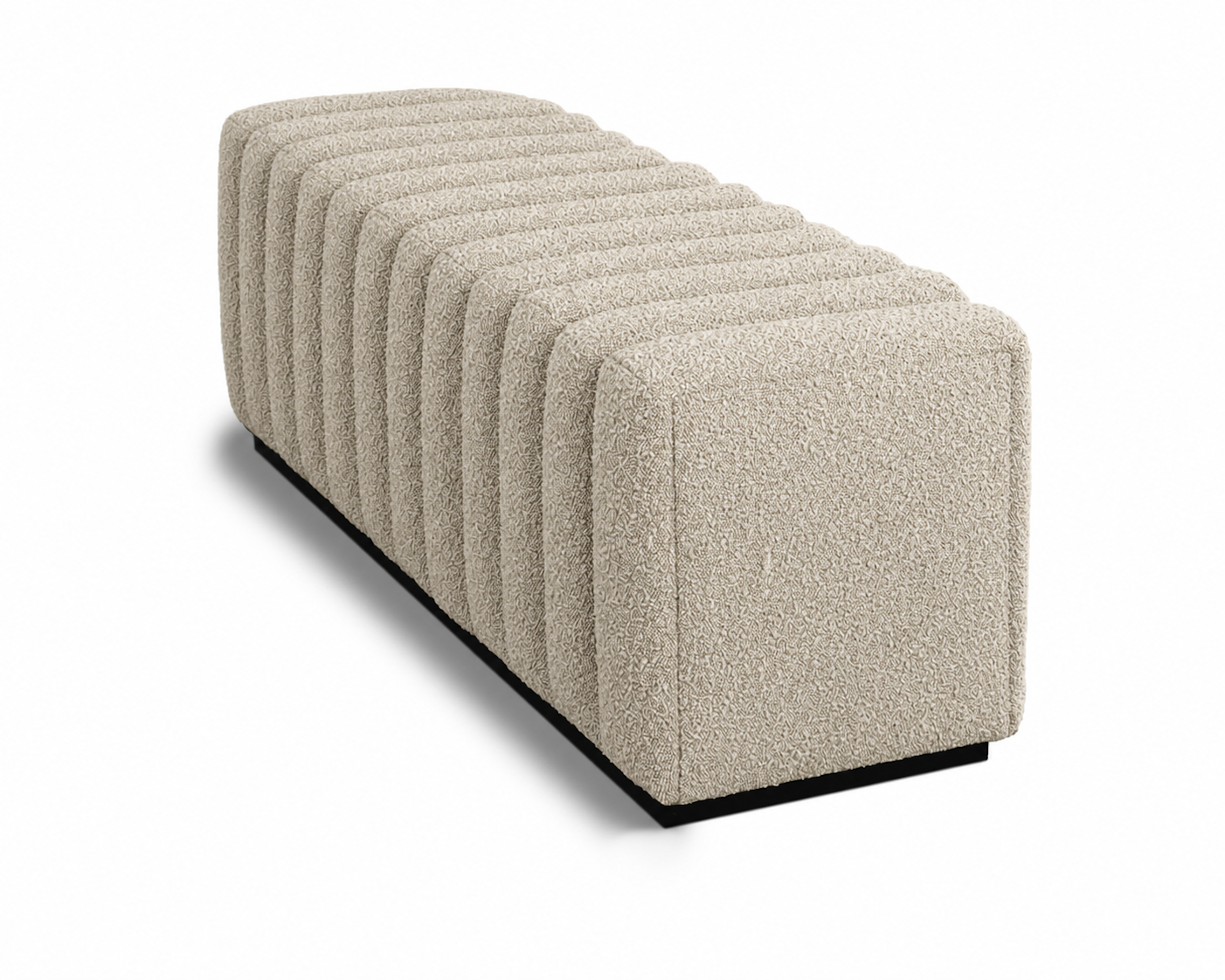 Kalum Capella Sand Fabric Bench Seat by Liang & Eimil