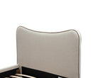 Caleta King Size Bed - Capela Sand with Capela Fennel Seed Piping | Dark Brown Solid Wood by Liang & Eimil