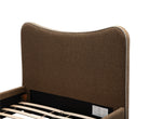 Caleta King Size Bed - Capela Fennel Seed with Capela Sand Piping | Dark Brown Solid Wood by Liang & Eimil