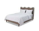 Palermo King Size Bed - Hopper Taupe with Hopper Cream Border | Dark Brown Solid Wood by Liang & Eimil