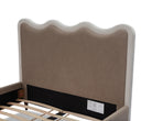 Palermo King Size Bed - Hopper Taupe with Hopper Cream Border | Dark Brown Solid Wood by Liang & Eimil