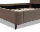 Palermo King Size Bed - Hopper Taupe with Hopper Cream Border | Dark Brown Solid Wood by Liang & Eimil