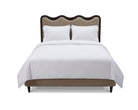 Palermo King Size Bed - Hopper Desert with Hopper Terra Border | Dark Brown Solid Wood by Liang & Eimil