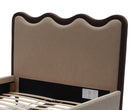 Palermo King Size Bed - Hopper Desert with Hopper Terra Border | Dark Brown Solid Wood by Liang & Eimil