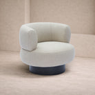 Redeo Swivel Occasional Chair - Capela Sand | Matt Black Metal by Liang & Eimil