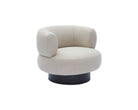Redeo Swivel Occasional Chair - Capela Sand | Matt Black Metal by Liang & Eimil