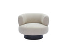 Redeo Swivel Occasional Chair - Capela Sand | Matt Black Metal by Liang & Eimil