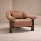 Riviera Occasional Chair - Capela Clay | Dark Brown Solid Wood by Liang & Eimil