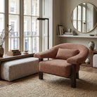 Riviera Occasional Chair - Capela Clay | Dark Brown Solid Wood by Liang & Eimil