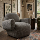 Bolton Swivel Occasional Chair - Tetru Terra | Matt Black Metal by Liang & Eimil