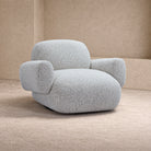 Bolton Swivel Occasional Chair - Ripley Grav | Matt Black Metal by Liang & Eimil