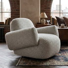 Bolton Swivel Occasional Chair - Ripley Grav | Matt Black Metal by Liang & Eimil