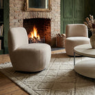 Hopper Swivel Occasional Chair - Hopper Desert | Matt Black Metal by Liang & Eimil