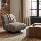 Algar Swivel Occasional Chair - Tetru Terra | Matt Black Metal by Liang & Eimil