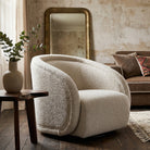 Alice Swivel Occasional Chair - Capela Sand | Matt Black Metal by Liang & Eimil