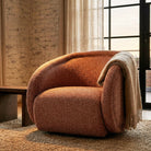 Alice Swivel Occasional Chair - Capela Clay | Matt Black Metal by Liang & Eimil