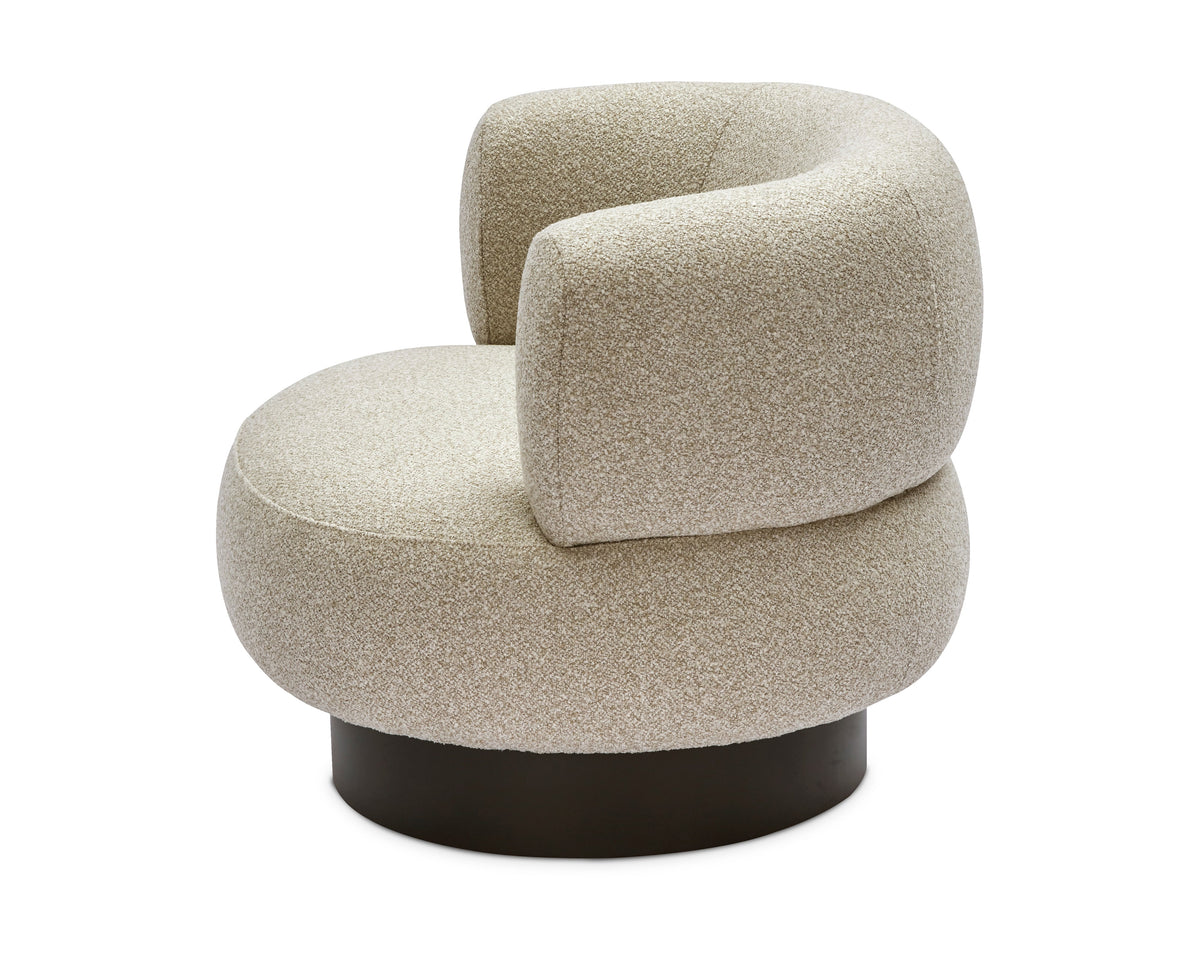 Redeo Swivel Occasional Chair - Capella Sand | Matt Black Metal Liang & Eimil