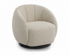 Bulpa Capella Sand Fabric & Black Steel Swivel Occasional Chair by Liang & Eimil