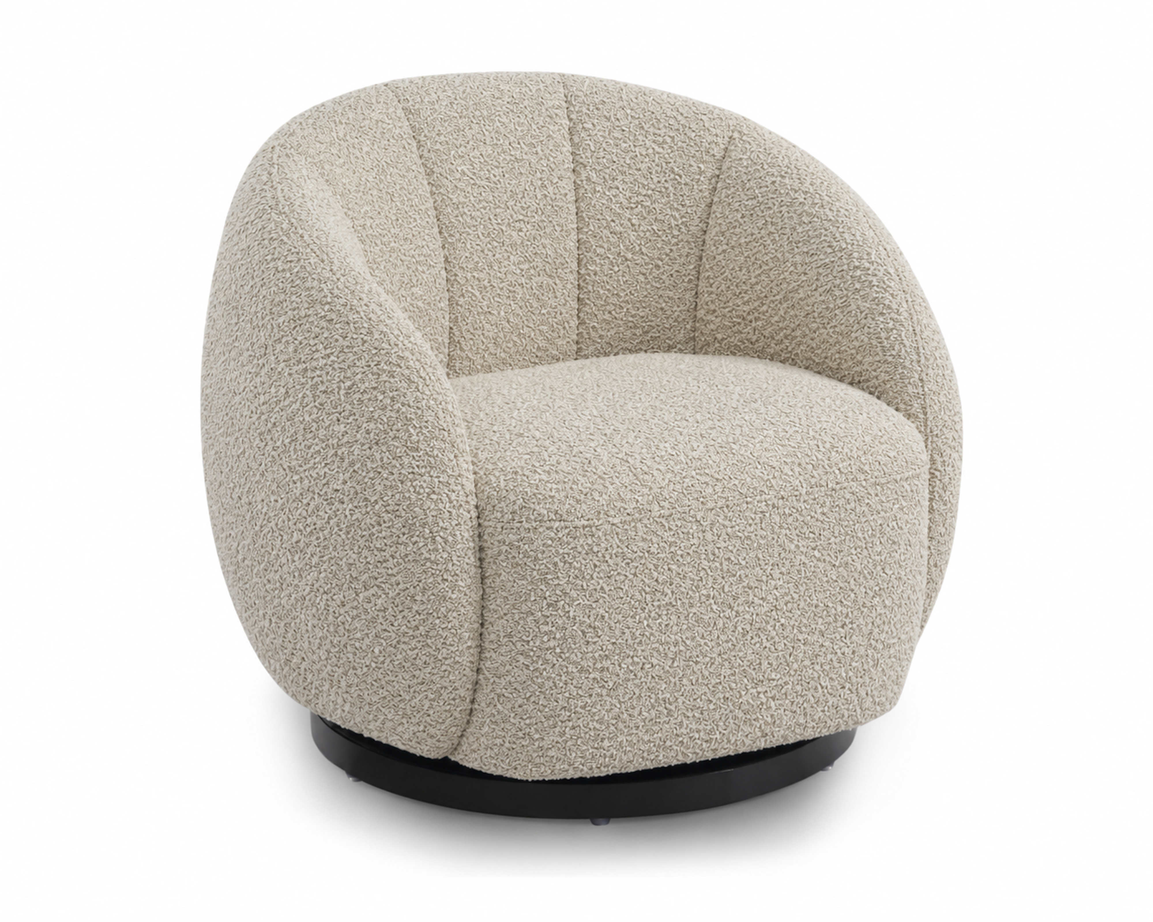 Bulpa Capella Sand Fabric & Black Steel Swivel Occasional Chair by Liang & Eimil