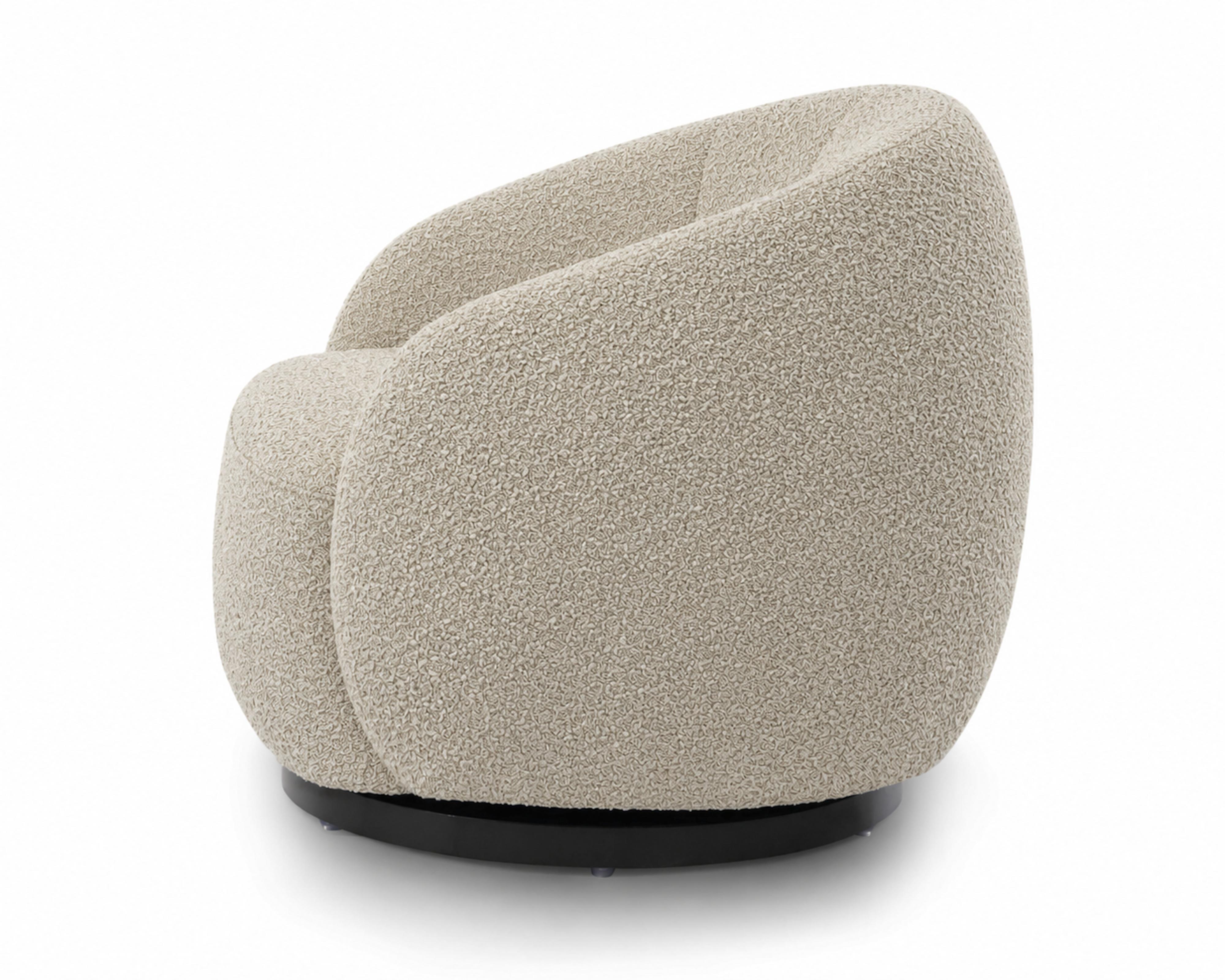 Bulpa Capella Sand Fabric & Black Steel Swivel Occasional Chair Liang & Eimil