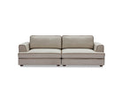 Cameron Sofa - Capela Sand with Capela Fennel Seed Piping | Dark Brown Solid Wood by Liang & Eimil