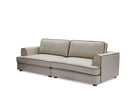 Cameron Sofa - Capela Sand with Capela Fennel Seed Piping | Dark Brown Solid Wood by Liang & Eimil