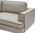 Cameron Sofa - Capela Sand with Capela Fennel Seed Piping | Dark Brown Solid Wood by Liang & Eimil