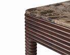Allure Dark Brown Emperador Marble & Acacia Wood Bedside Table by Liang & Eimil