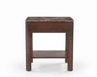 Allure Dark Brown Emperador Marble & Acacia Wood Bedside Table by Liang & Eimil