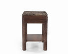 Allure Dark Brown Emperador Marble & Acacia Wood Bedside Table by Liang & Eimil