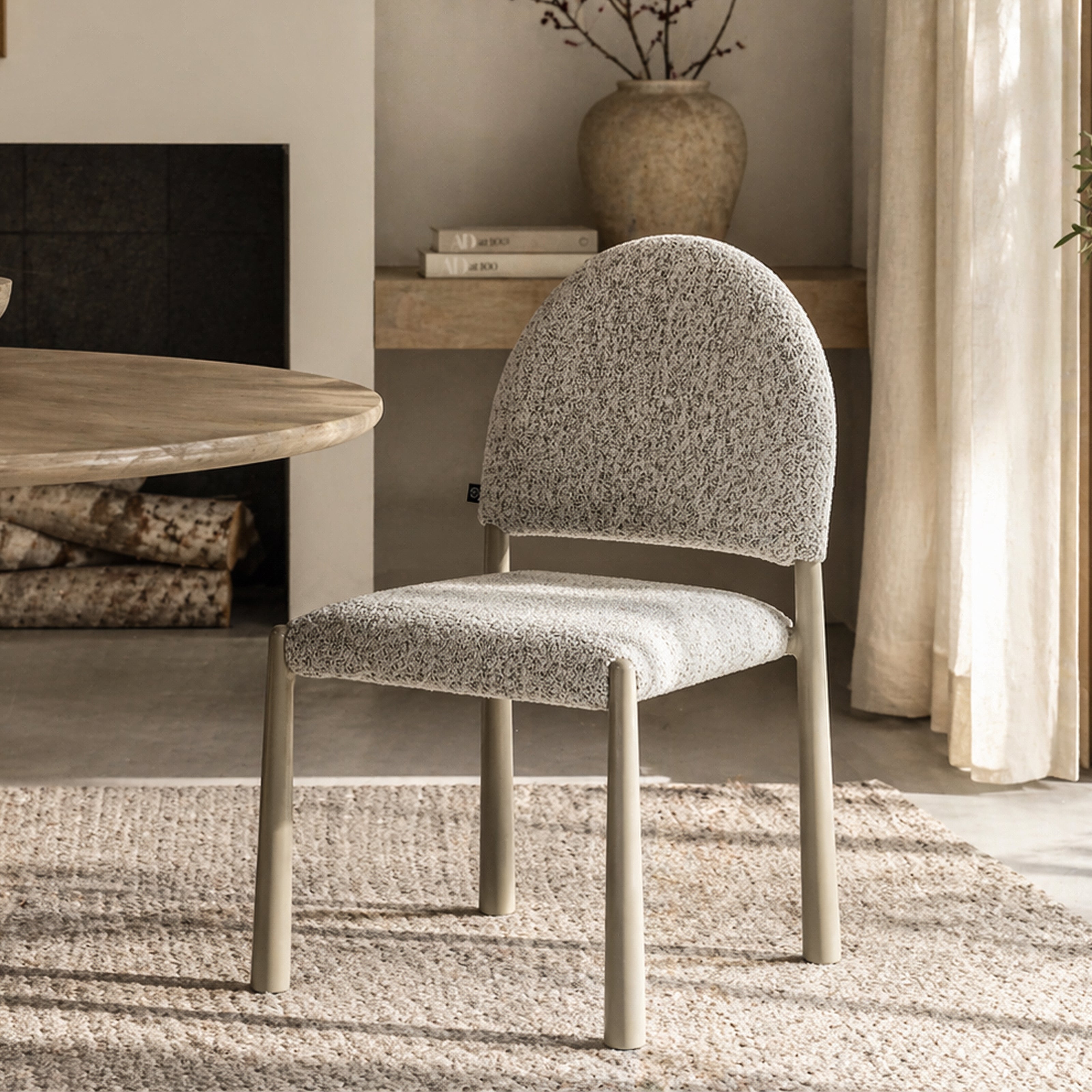 Noma Dining Chair (set of 2) - Ripley Grav & Gloss Ivory by Liang & Eimil